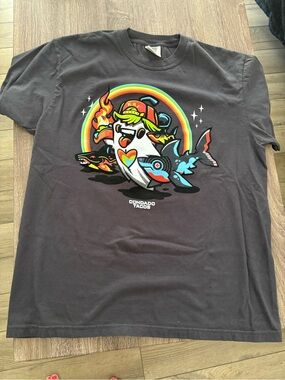 Condado Tacos Rainbow Shark Kai Comfort Colors Tee - Large